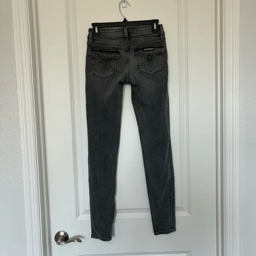Hudson Jeans Collin Women's Dark Gray Skinny Jeans Size 25 Distressed
